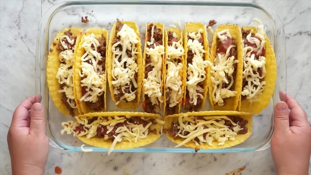 ground beef browning in skillet for taco meat recipe