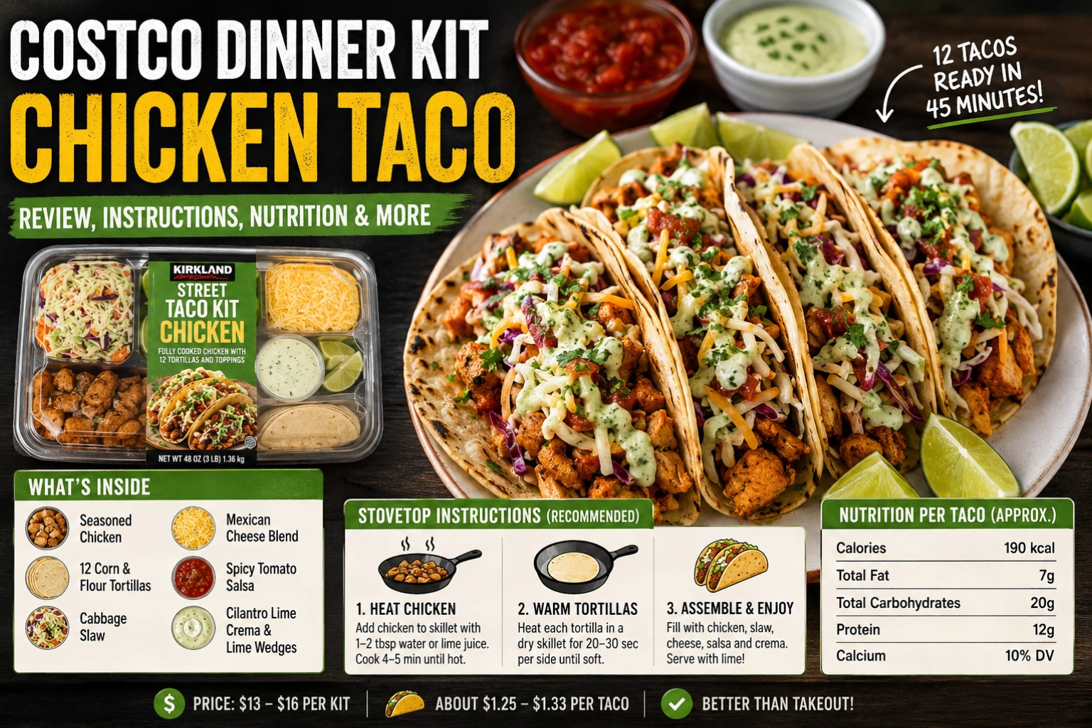 Costco Dinner Kit Chicken Taco