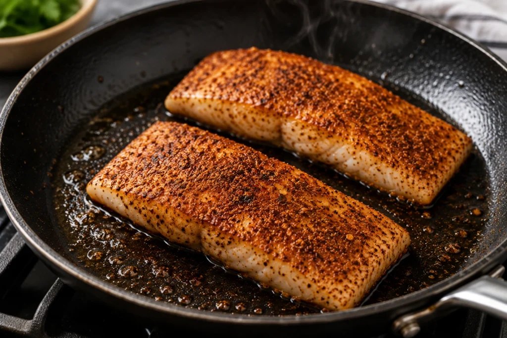 Fish in pan 